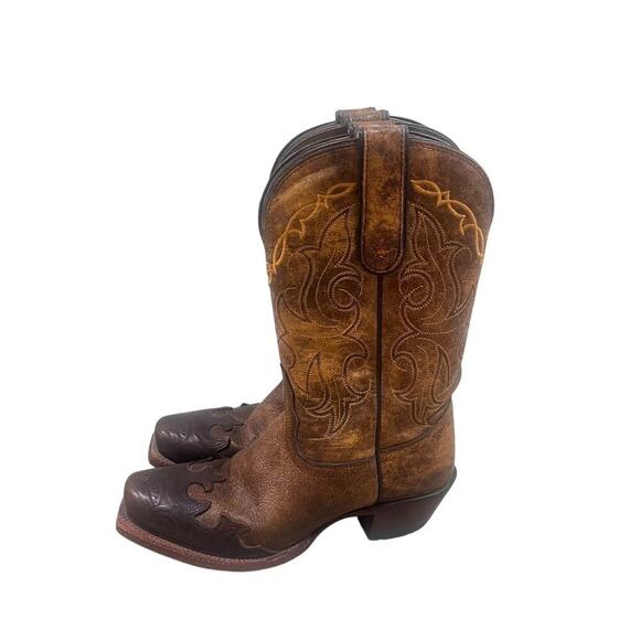 Tony Lama Ladies Santa Fe Bark Wingtip Vaquero VF6004 Cowboy Boots Size 6B Brown - Picture 4 of 9